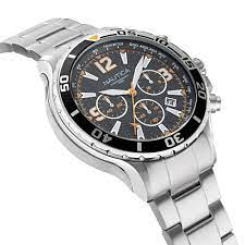 Nautica Chronograph watch in stainless steel with black and orange dial NAPNSS217