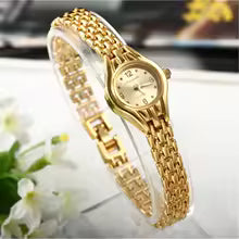 Golden Bracelet Small Gold Dial Quartz Watch for Women