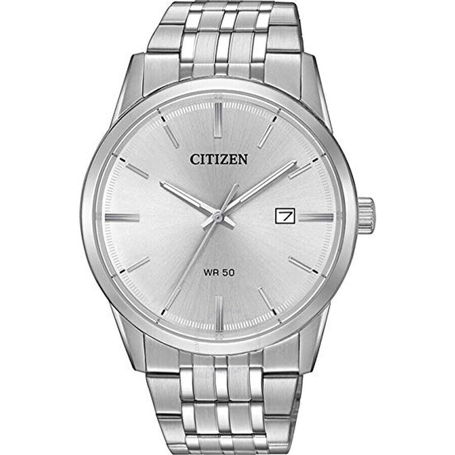 Reloj Citizen de cuarzo con esfera plateada y acero inoxidable para hombre BI5000-52A