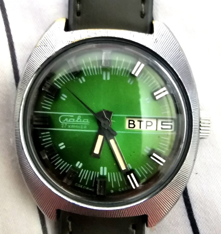 Vintage soviético automático Slava 2427 27 joyas URSS 1970