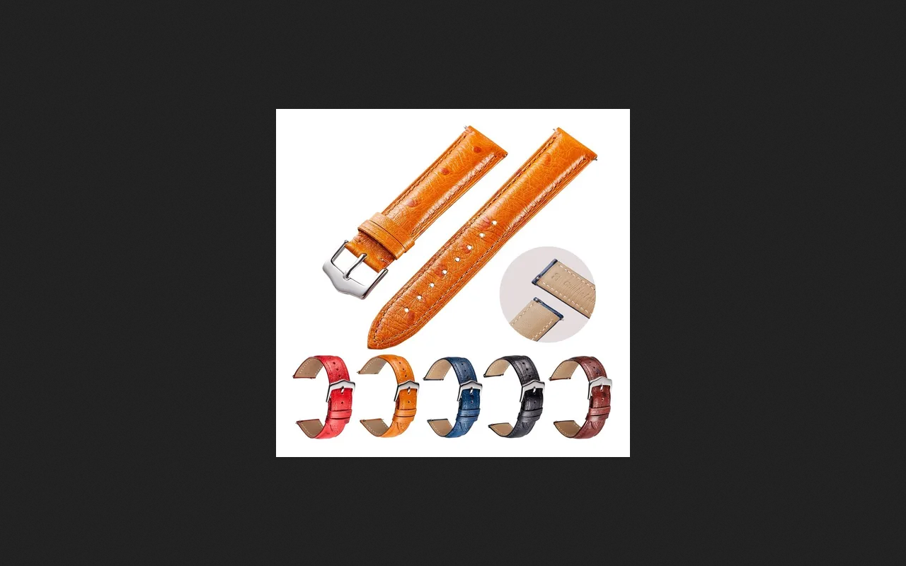 Cuero de avestruz genuino para mujer con hebilla plateada