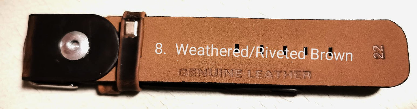 Parte superior desgastada / Parte inferior ribeteada - Cuero marrón