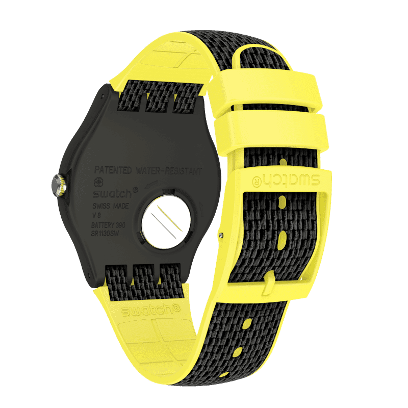 Reloj Swatch Night Cord de cuarzo con esfera antracita SUOB406