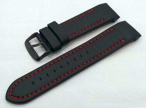 Vostok Europe Anchar Correa de piel 24 mm Negro/Rojo-Anc.24.LBBk.R