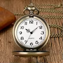 Exquisite Retro Bronze Steampunk Quartz Pocket Watch with Chain