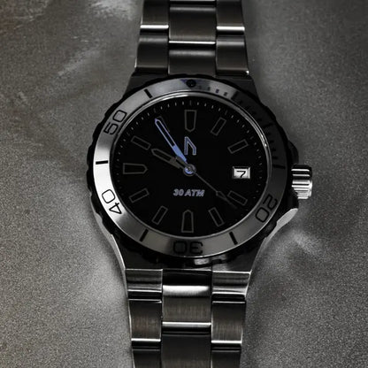 Ugly Watch Co 300M Diver with black dial and Steel Bracelet