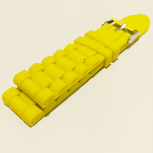 Correa de silicona amarilla unisex 20mm/22mm/24mm