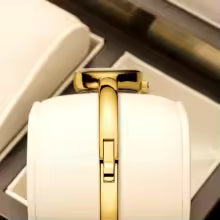 Women's Water-Resistant Quartz Watch with Stainless Steel Gold Dial and Locking Band