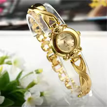 Golden Bracelet Small Gold Dial Quartz Watch for Women