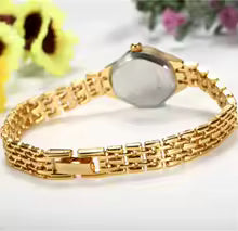 Golden Bracelet Small Gold Dial Quartz Watch for Women