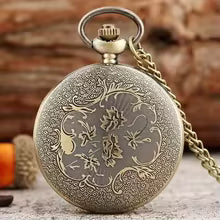Retro Bronze Compact Quartz Pocket Watch