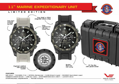 Reserva Vostok Europe 11.ª Unidad Expedicionaria de los Marines 6S21-225C465A Reloj exclusivo R2A para hombre