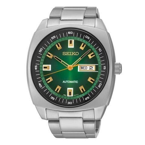 Seiko Men's Automatic Recraft Green Dial Silver Tone