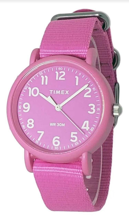 Reloj Timex Weekender de cuarzo con esfera rosa