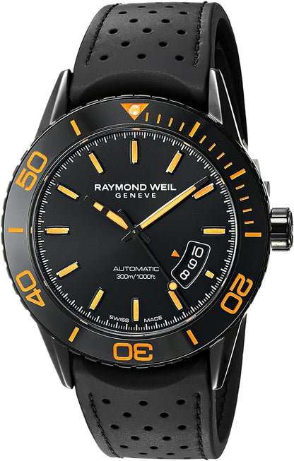 Reloj de hombre Raymond Weil Freelancer automático con esfera negra de segunda mano 2760-SB2-20001