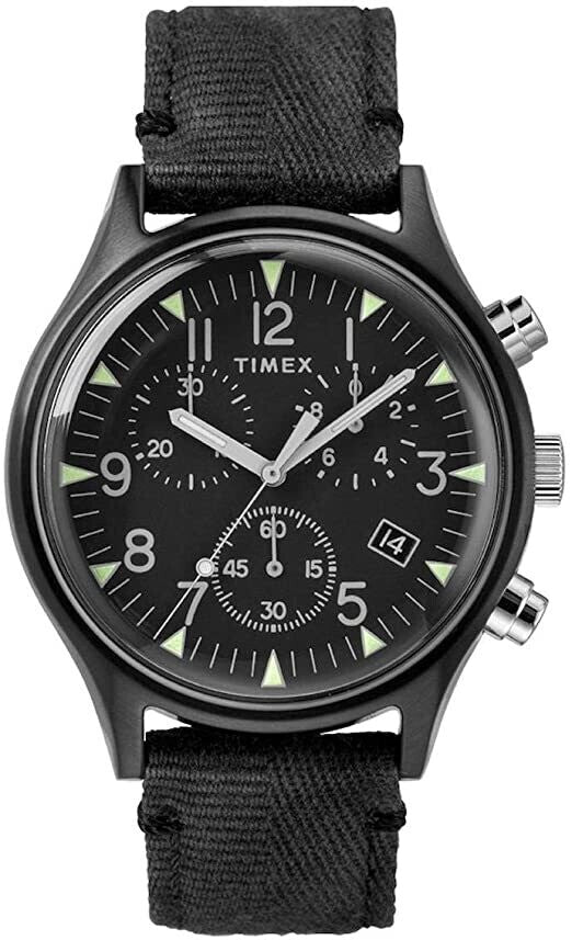 Timex MK1 Reloj cronógrafo de cuarzo con esfera negra para hombre TW2R68700