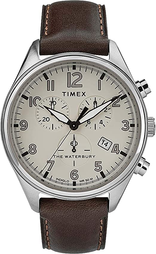 Timex The Waterbury Reloj cronógrafo para hombre con esfera beige TXTW2R88200