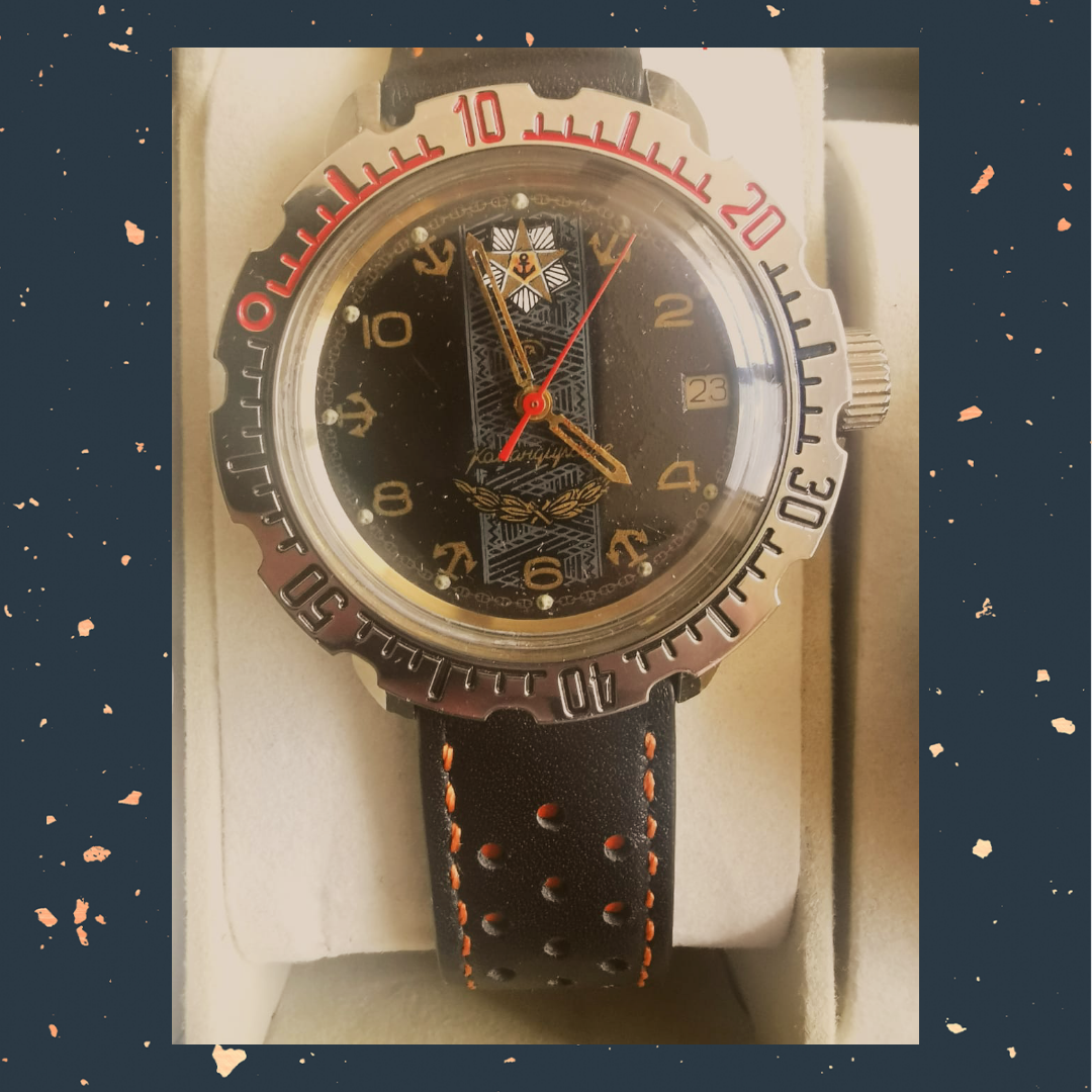 Vintage Vostok Komandirskie. Gran esfera estampada.