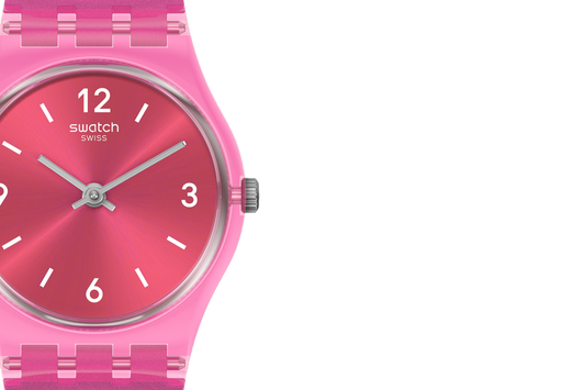 Swatch Fairy Cherry cuarzo esfera rosa reloj para mujer LP158