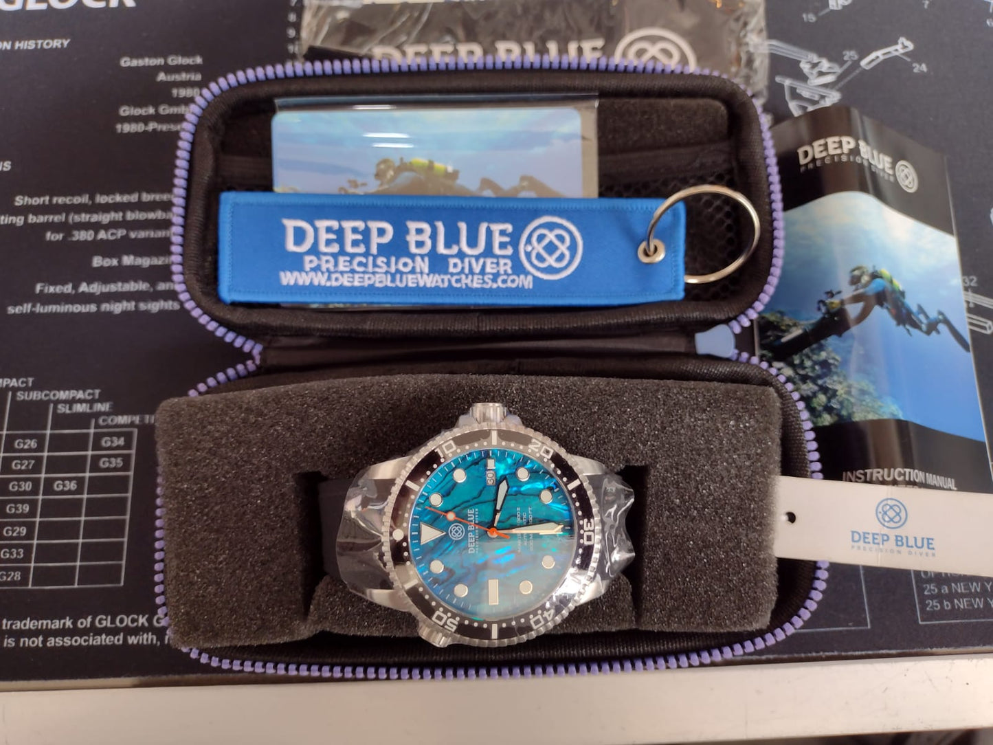 Deep Blue Master 1000 II 44MM Buceador automático Bisel de cerámica - Esfera de abulón azul