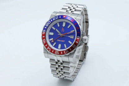 Reloj deportivo de buceo con esfera azul y GMT de 100 m de Ugly Watch Co.