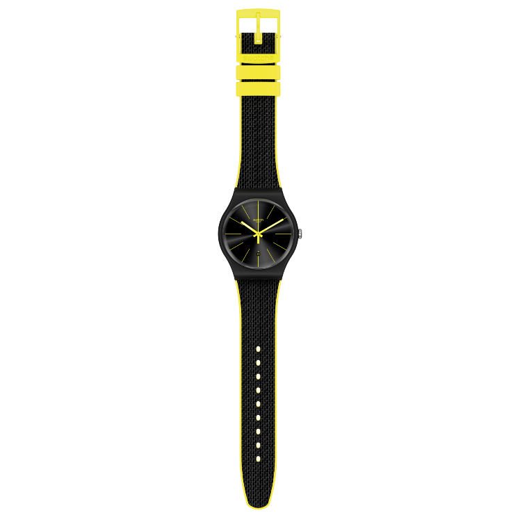 Reloj Swatch Night Cord de cuarzo con esfera antracita SUOB406