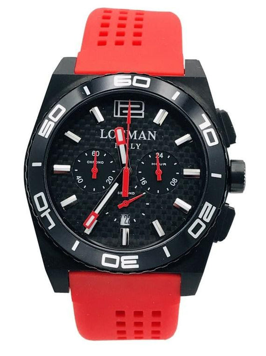 Locman Stealth Sea cronógrafo esfera negra correa roja 212KR/460