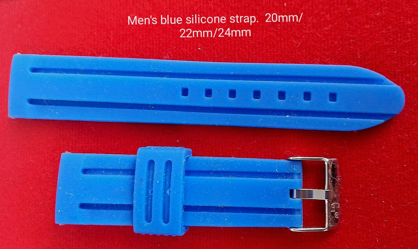 Correa hombre silicona azul 20mm/22mm/24mm