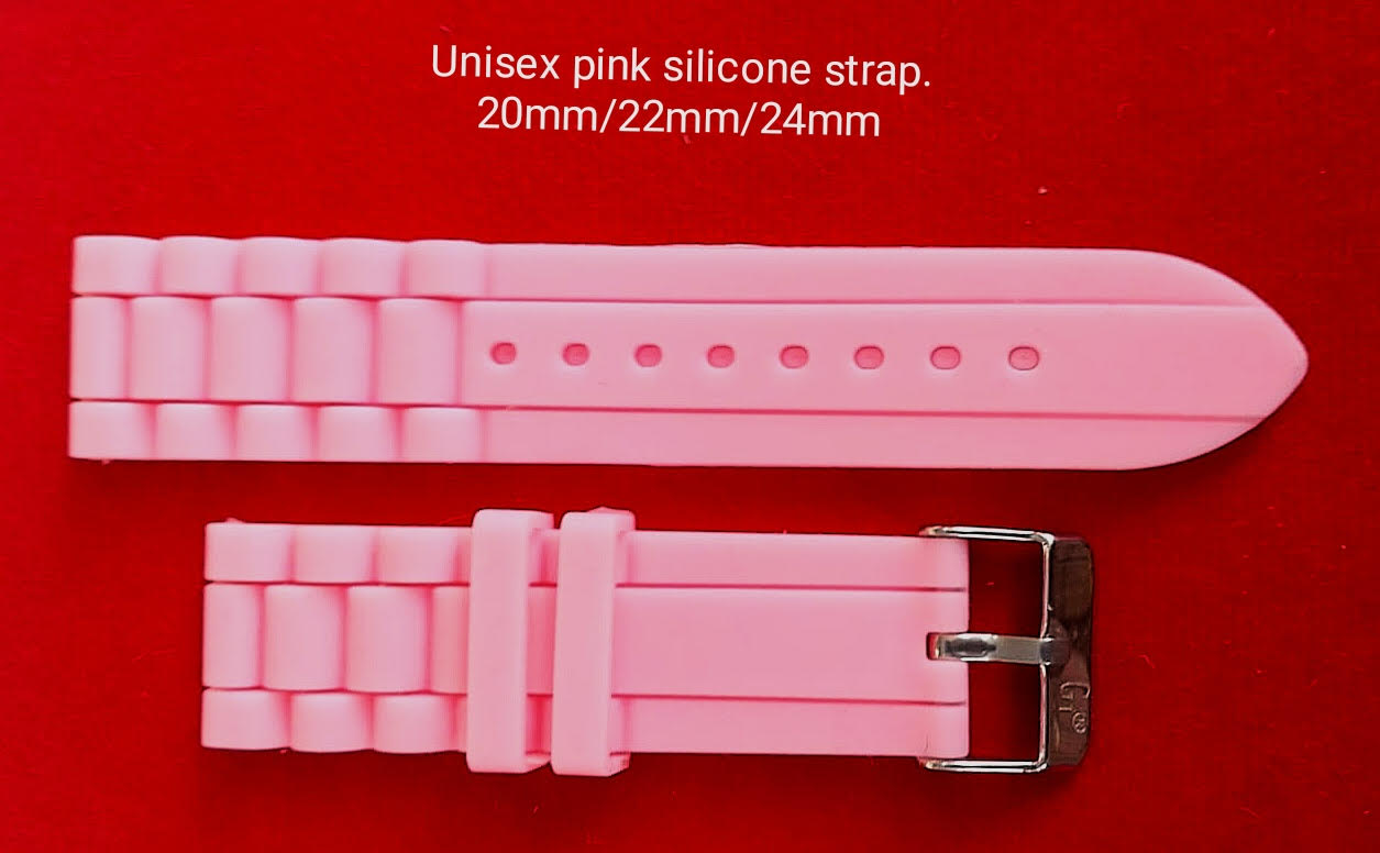 Correa de silicona rosa unisex 20mm/22mm/24mm